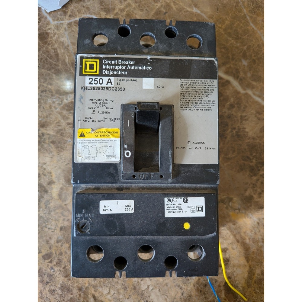Square D KHL3625025DC2350 250 A 500 V 3-Pole Circuit Breakers